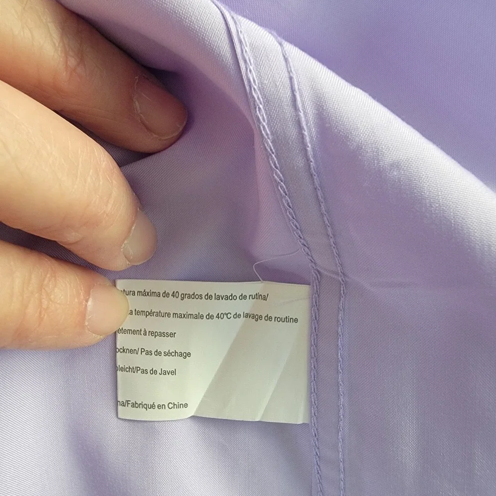 COOFANDY Button Down Shirt Mens Medium Purple Short Sleeve Solid Casual Top NWT - Picture 7 of 7